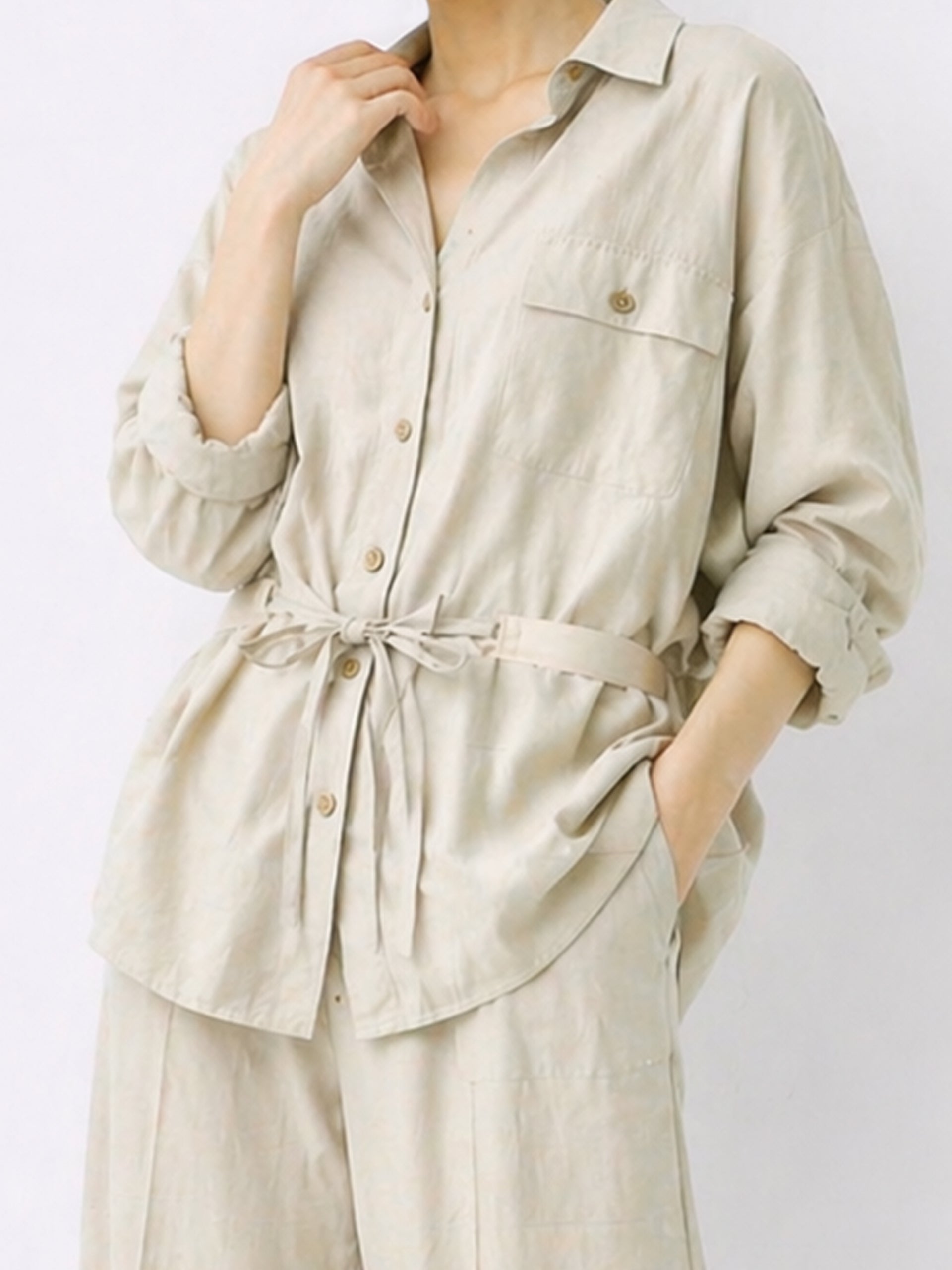 Women's Stone Tie-Waist Blouse - women's Short Shirt | SYNCC