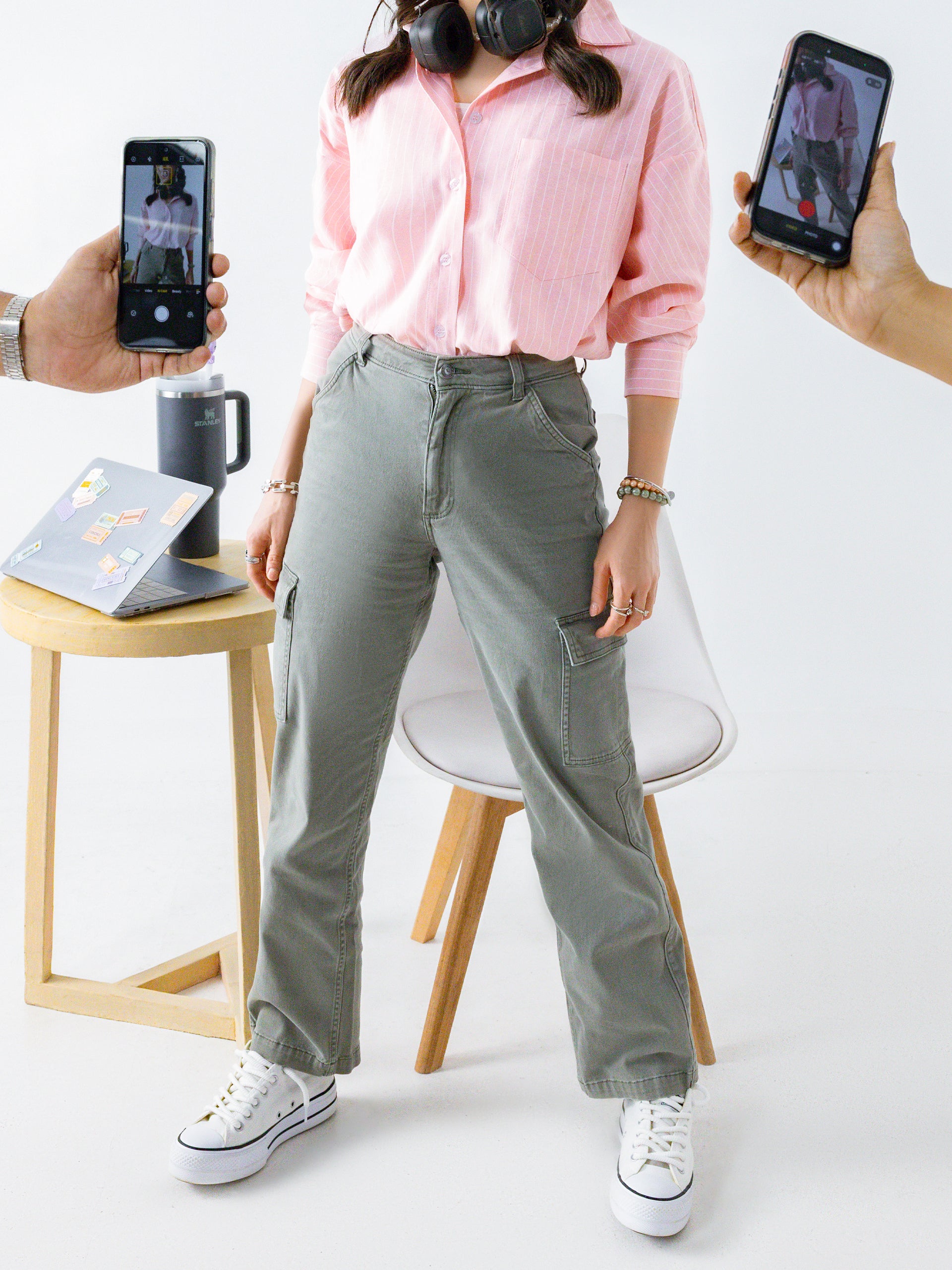 Pinstripe Relaxed Button-Down