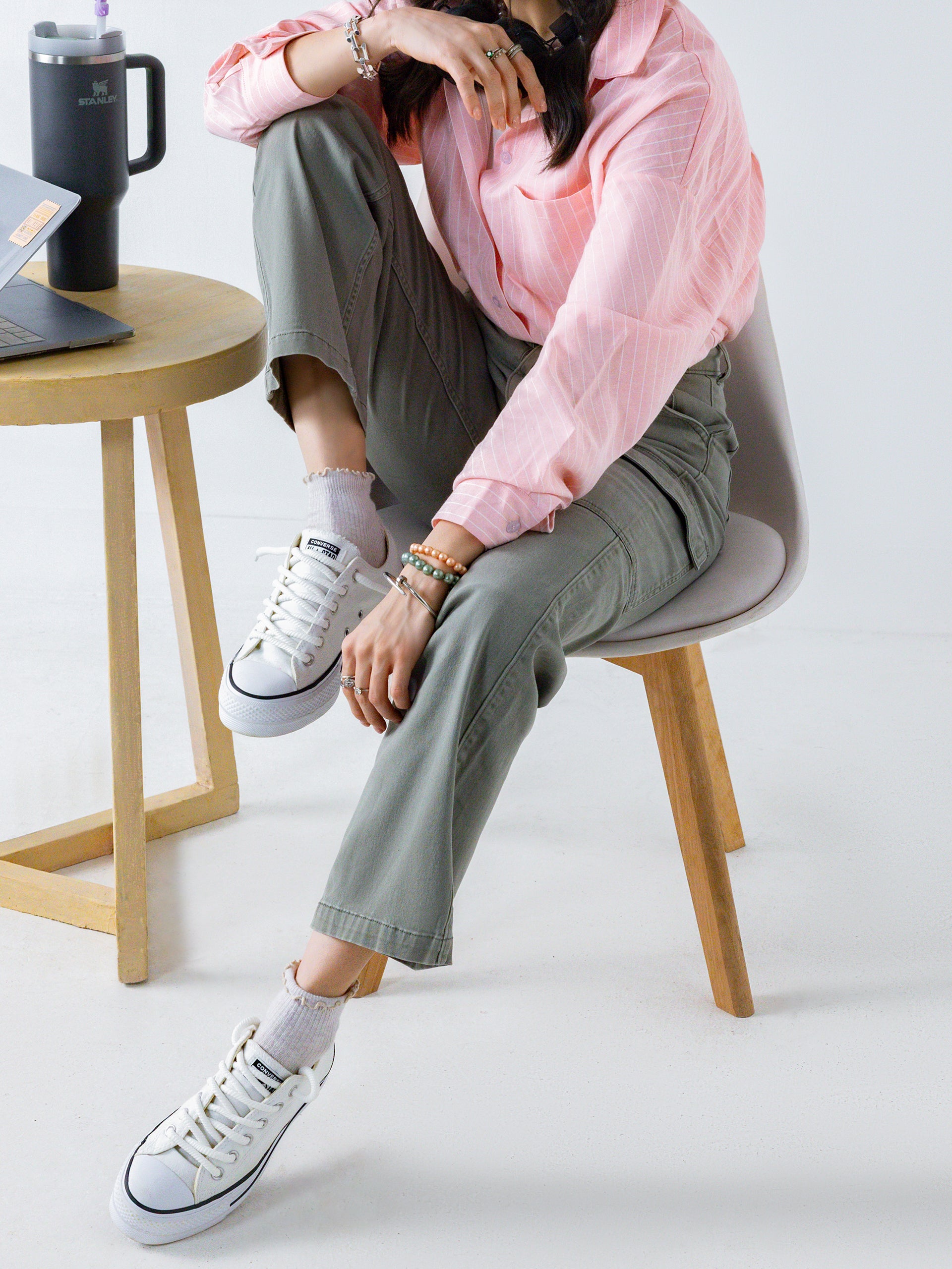 Pinstripe Relaxed Button-Down