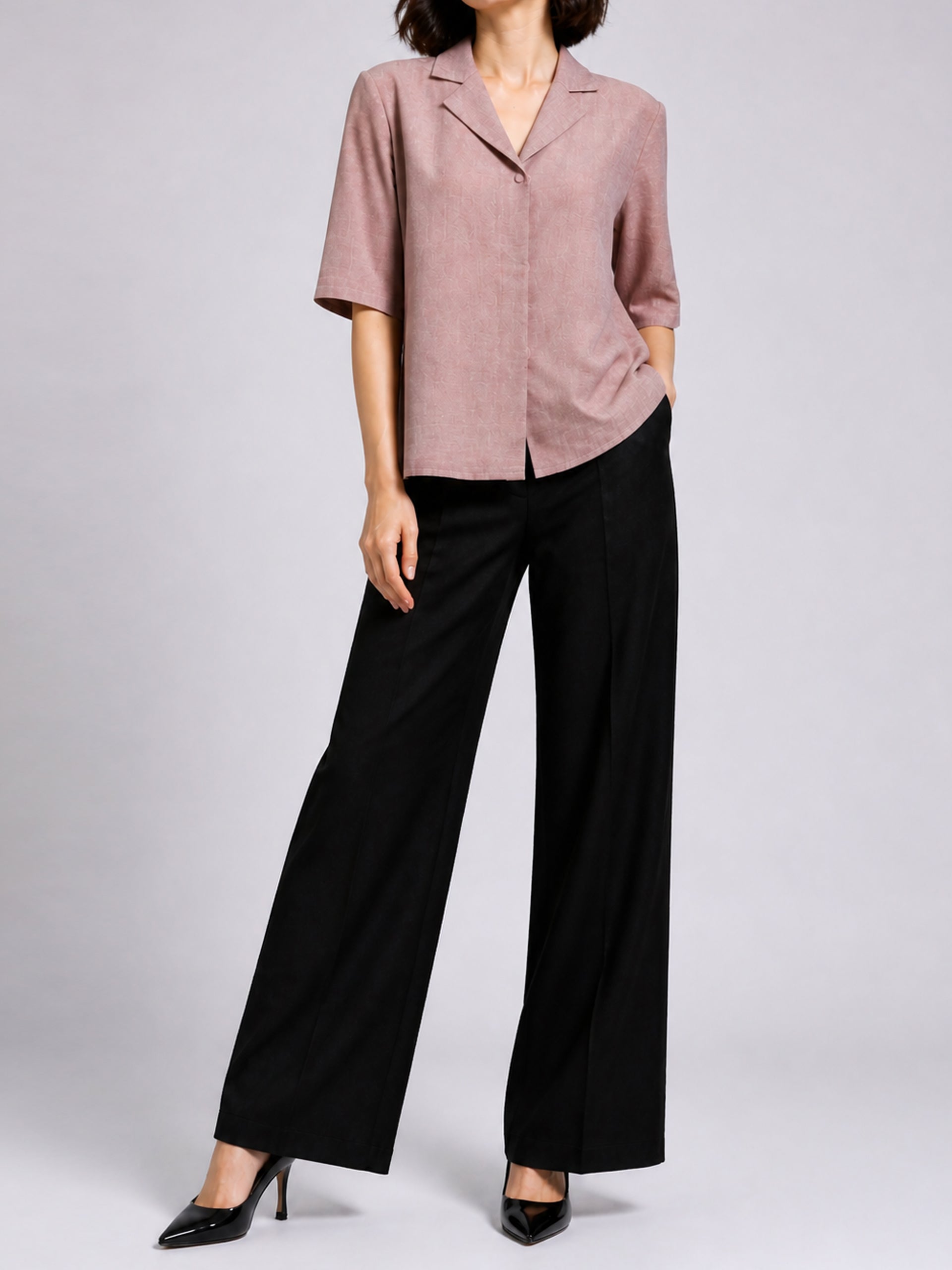 Women's Taupe Relaxed Button-Up Shirt - women's Short Shirt | SYNCC