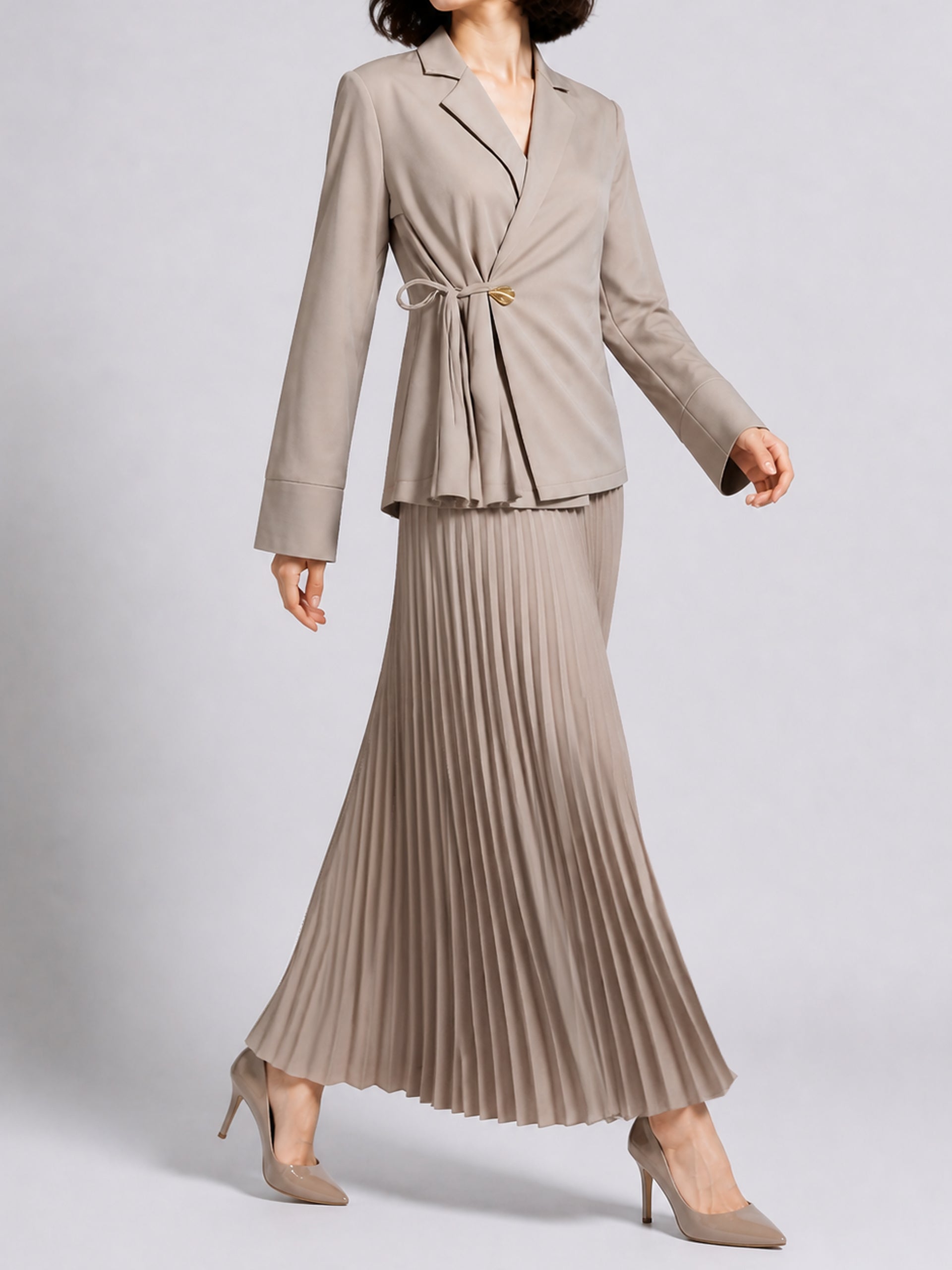 Taupe Overlap Blazer